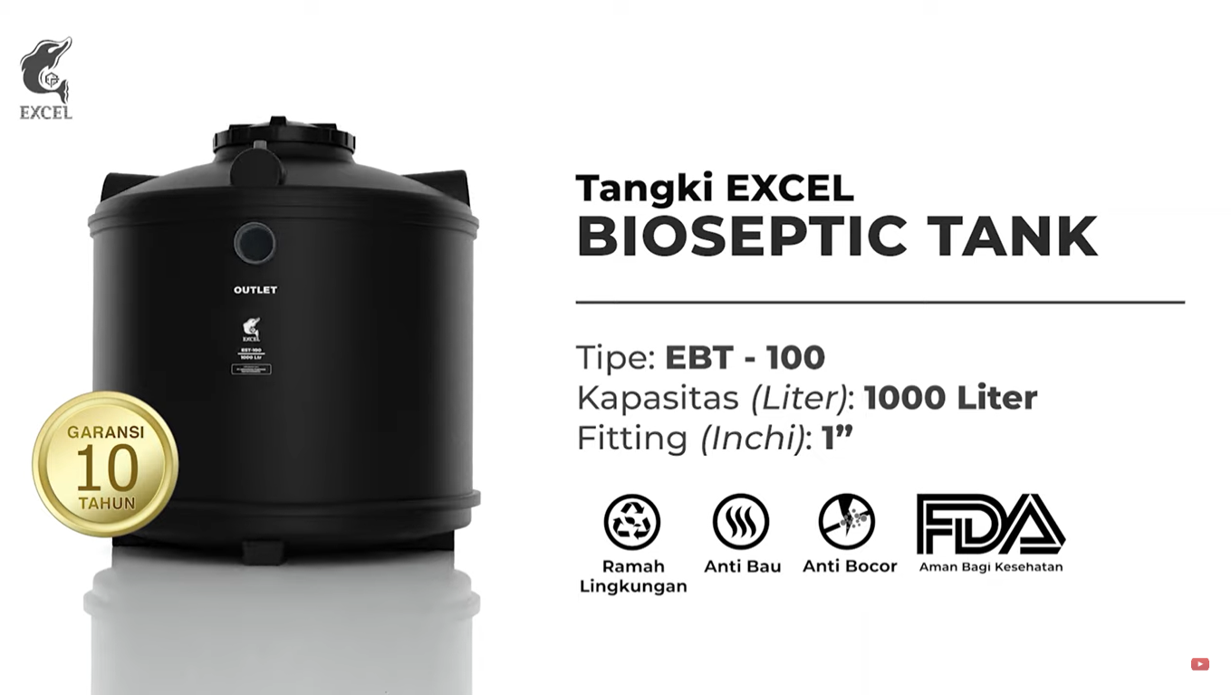 Tipe EBT-100 tangki excel septic tank